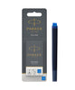 Parker Quink Ink LONG Cartridges Pack of 5 - Blue Washable