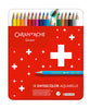 Caran D'Ache Swisscolor Coloured Pencils - Water Soluble Set of 18