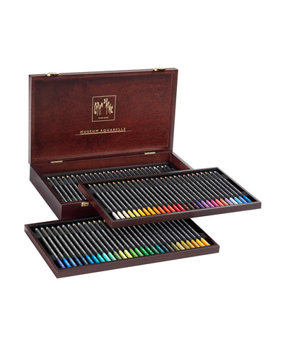 Caran D'Ache Museum Aquarelle Coloured Pencils - Set of 76 in Luxury Wooden Box