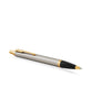 Parker IM Ballpoint Pen - Brushed Metal with Gold Trim
