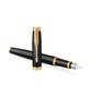 Parker IM Fountain Pen - Black with Gold Trim
