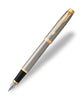 Parker IM Fountain Pen - Brushed Metal with Gold Trim