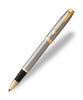 Parker IM Rollerball Pen - Brushed Metal with Gold Trim