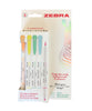 Zebra Mildliner Brush Pastel Highlighter Set - Fluorescent