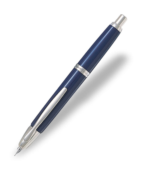 Pilot Capless Rhodium Trim Fountain Pen - Blue