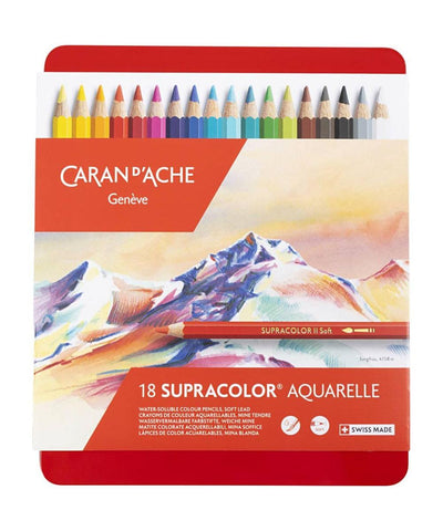 Caran d'Ache Supracolor Soft Coloured Pencils - Set of 18