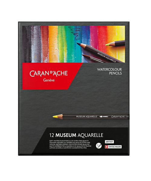 Caran d'Ache Museum Aquarelle Coloured Pencils - Set of 12