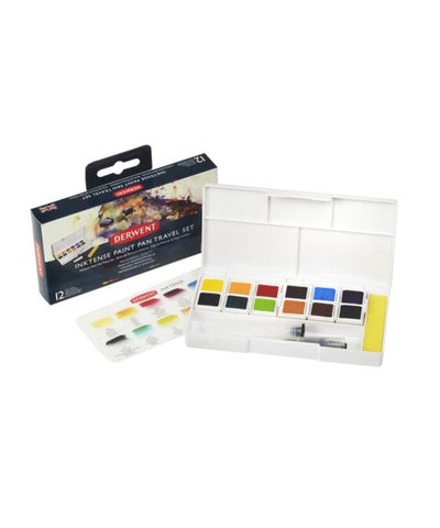 Derwent Inktense Paint Pan Travel Set - 12 Colours
