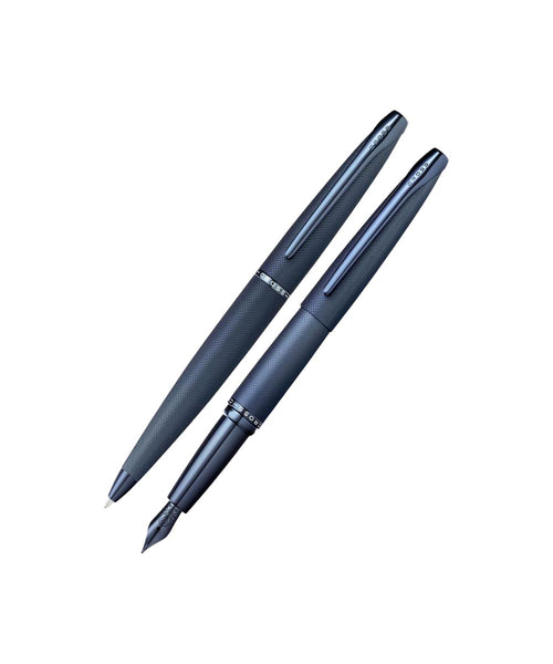 Cross ATX Fountain & Ballpoint Pen Set - Sandblasted Dark Blue
