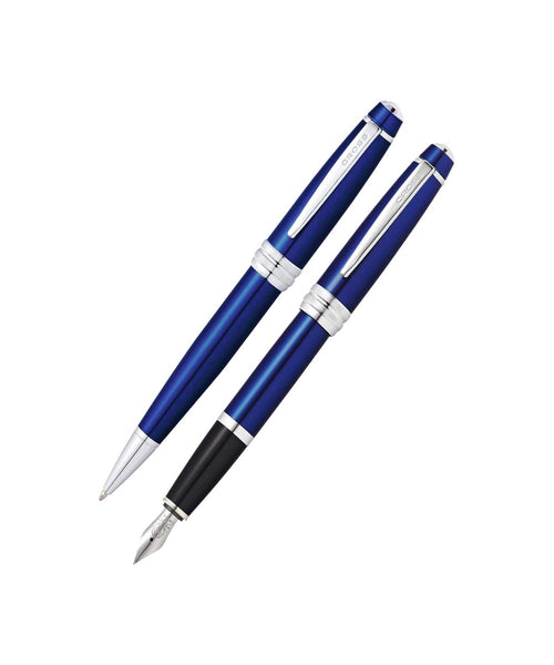 Cross Bailey Fountain & Ballpoint Pen Set - Blue Lacquer