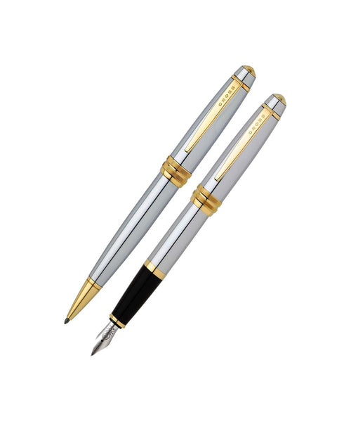 Cross Bailey Fountain & Ballpoint Pen Set - Medalist with Gold Trims