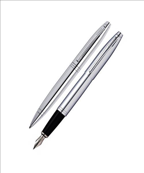 Cross Calais Fountain & Ballpen Gift Set - Chrome
