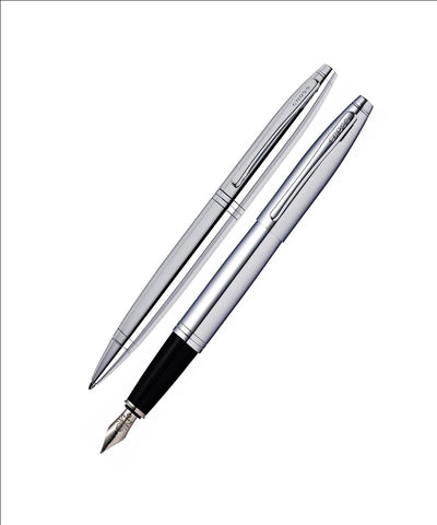 Cross Calais Fountain & Ballpen Gift Set - Chrome