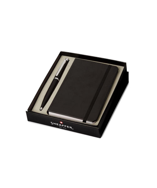 Sheaffer VFM Ballpoint Pen & Notebook Set - Matte Black with Chrome Trims