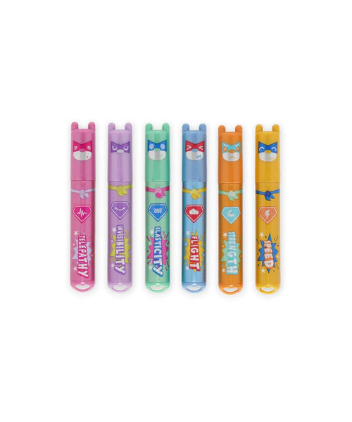 Legami Teddy's Superpower - Set of 6 Mini Highlighters - Metallic Colours