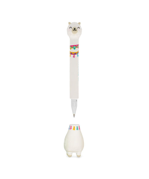 Legami Stand-ink Ovation Ballpoint Pen with Base - Llama (Sky Blue Ink)