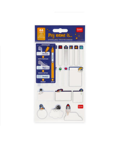 Legami My Name Is...Set of 66 Adhesive Labels - Space