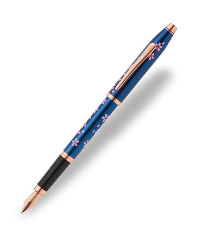Cross Century® II Cherry Blossom Translucent Blue Lacquer Fountain Pen Medium Nib