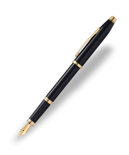 Cross Century II Black Lacquer with 23KT Gold-Plated trim and 23KT Gold-Plated Fine Nib Fountain Pen