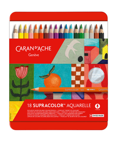 Caran d'Ache Supracolor Aquarelle Coloured Pencils - Special Edition Set of 18