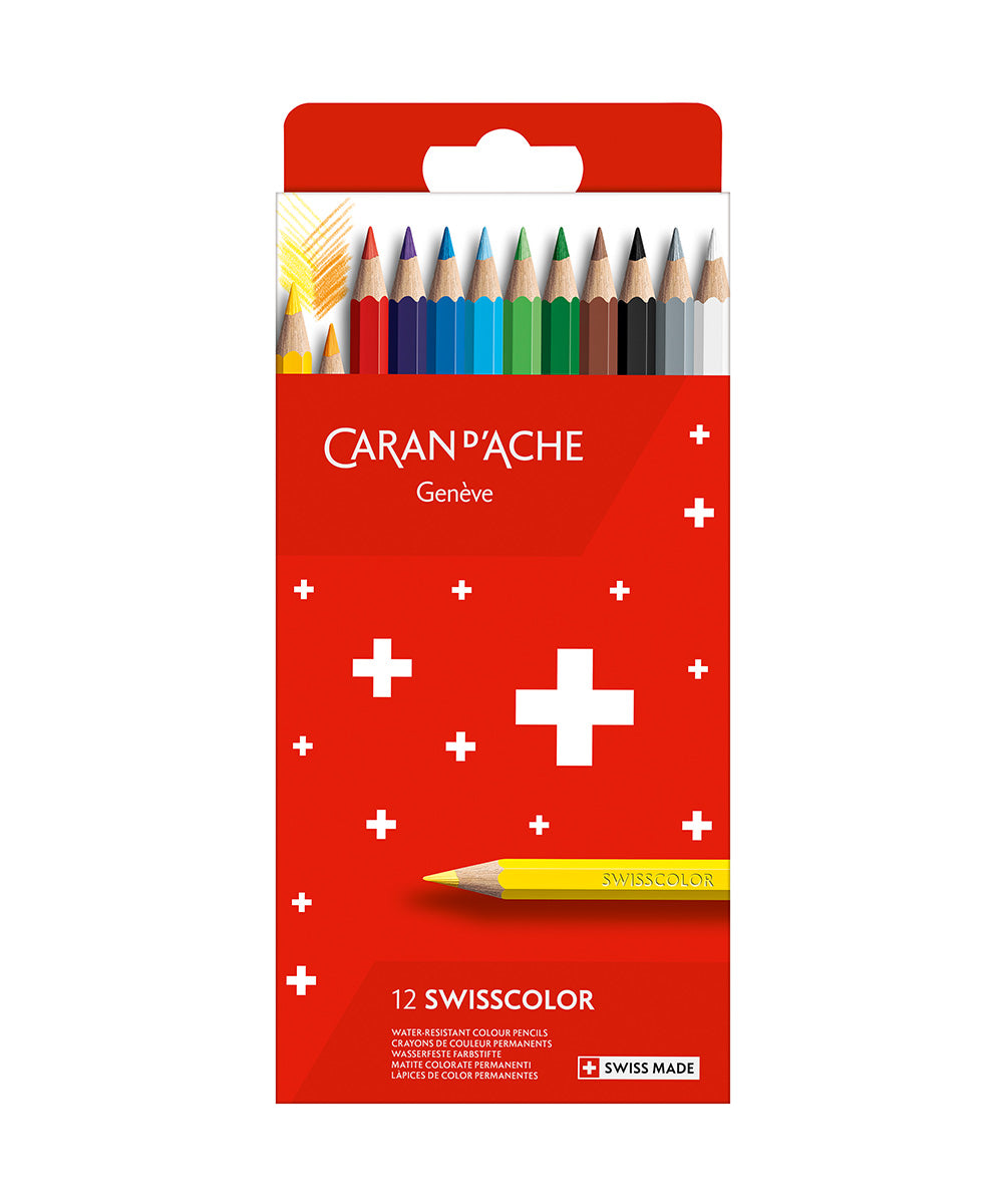 Caran D Ache 12 Crayons De Couleur Permanents Assortis.General Selection,Swisscolor[L4896 Caran D Ache 12 Crayons De Couleur Permanents Assortis.General Selection,Swisscolor[L4896