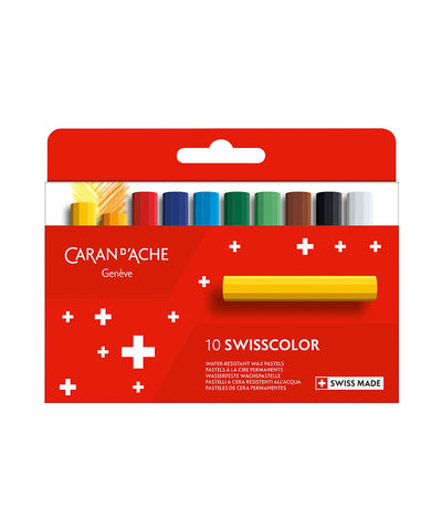 Caran D'Ache Swisscolor Wax Pastels - Water Resistant Set of 10