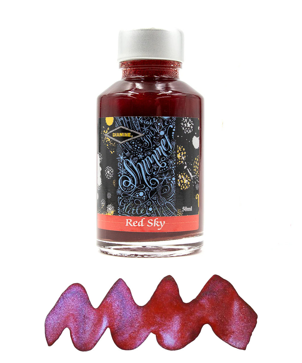 Diamine Shimmering Fountain Pen Ink - Red Sky | The Hamilton Pen Company