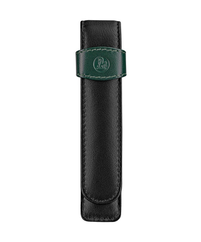 Pelikan Leather Pen Case for 1 Pen - Green And Black