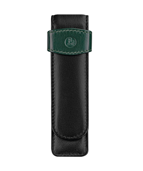 Pelikan Leather Pen Case for 2 Pens - Green And Black