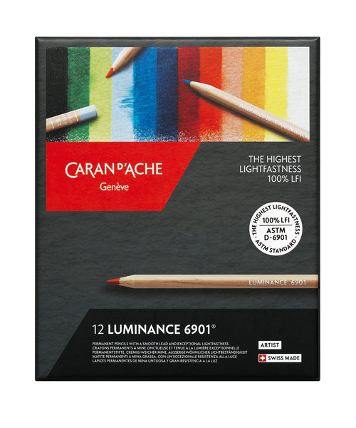 Caran d'Ache Luminance 6901 Coloured Pencils - Set of 12