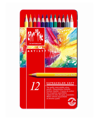 Caran d'Ache Supracolor Soft Coloured Pencils - Set of 12