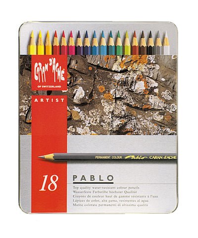 Caran d'Ache Pablo Coloured Pencils - Set of 18