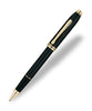 Cross Townsend Rollerball Pen - Black Lacquer with 23ct Gold Plated Trim