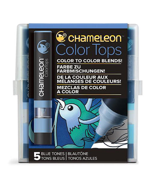 Chameleon Color Tops - 5 Assorted Blue Tones