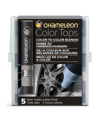 Chameleon Color Tops - 5 Assorted Gray Tones