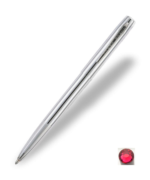 Fisher Cap-O-Matic Space Pen - Chrome with Ruby Swarovski
