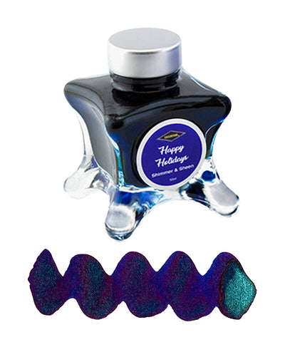 Diamine Inkvent Blue Edition Fountain Pen Ink - Happy Holidays