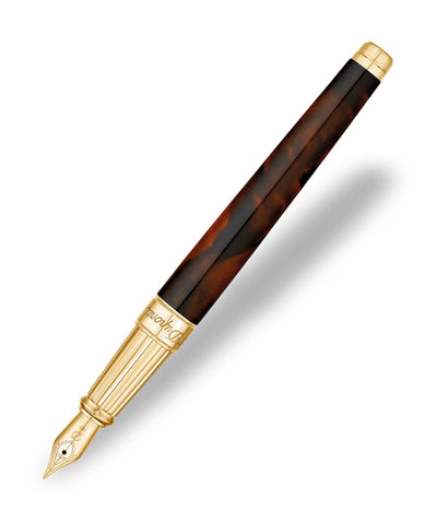 S.T. Dupont Line D Fountain Pen (Large) - Atelier Brown Lacquer & Gold