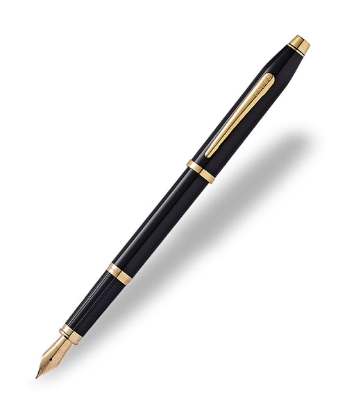 Cross Century II Fountain Pen - Black Lacquer with 23ct Gold Plated Trim
