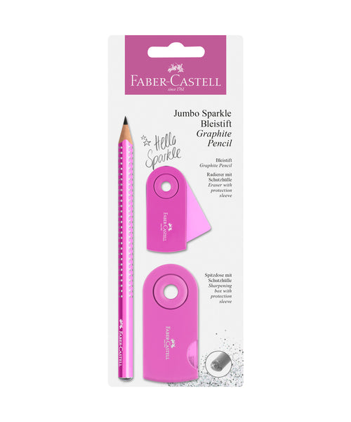 Faber-Castell Sparkle Jumbo Pencil Set - Pink