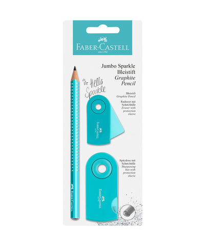 Faber-Castell Sparkle Jumbo Pencil Set - Turquoise