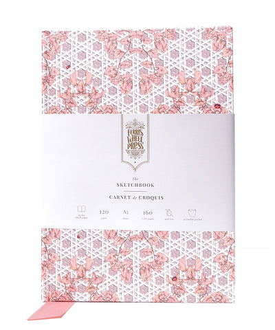 Ferris Wheel Press The Sketchbook A5 Enveloped in Rattan - Pink