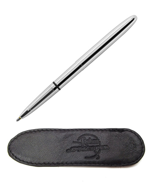 Fisher Bullet Space Pen & Leather Pouch - Chrome