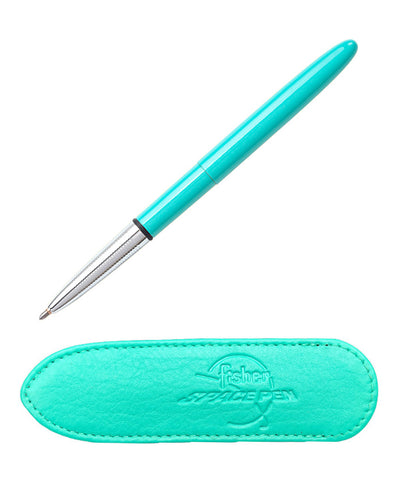 Fisher Bullet Space Pen & Leather Pouch - Tahitian Blue