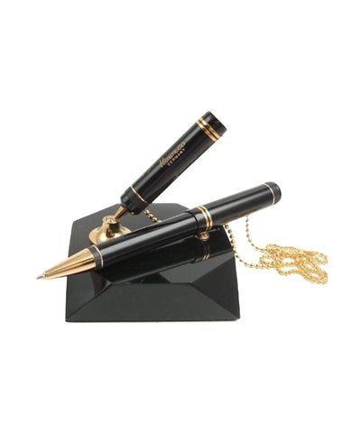 Kaweco Dia 1 Reception Ballpoint Pen & Stand - Black/Gold