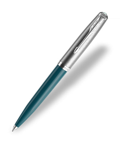 Parker 51 Ballpoint Pen - Teal with Chrome Trim