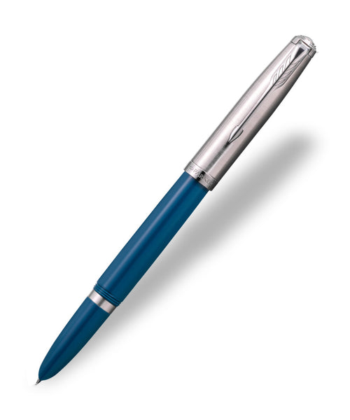 Parker 51 Fountain Pen - Teal with Chrome Trim