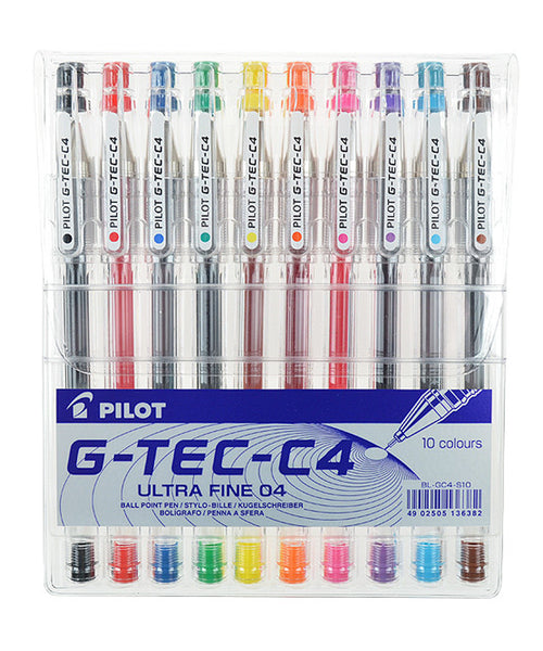 Pilot G-TEC-C4 Rollerball Pen - Pack of 10 Colours