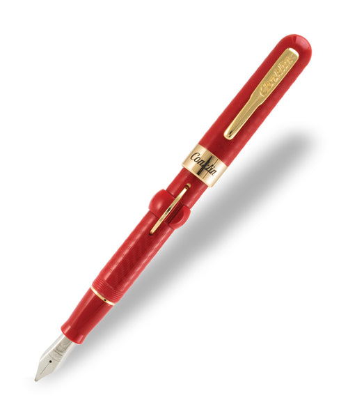 Conklin Crescent Filler Fountain Pen - Red Chased
