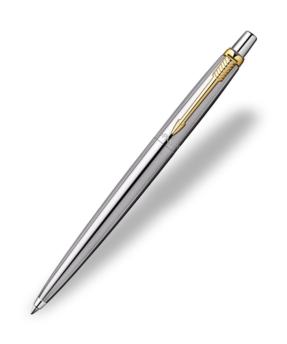 Parker Jotter Ballpoint Pen Stainless Steel with Gold Trim The